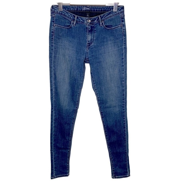 LEVI'S Jegging Stretchy Med Wash Blue Low Rise Skinny Jeans Pants Size 28 X 30 - Picture 1 of 12